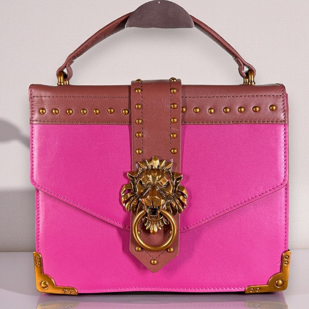 Sharif Legacy Museum Lion Knocker Leather Satchel Crossbody Bag - Sample Color - Picture 2 of 15